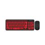 Alcatroz A2000BR A2000 Black & Red Wireless Keyboard Mouse Combo