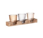 Tealight Gas 3PC Wood Tray Residence