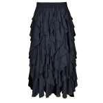 Jagged Tiered Skirt - Navy Free