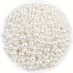 100PCS PACK Mix Size Imitated Pearl Beads 4 5 6 8MM 0.16-0.3INCH With Hole Imitation Pearls Accessories Women's Necklace Bracele