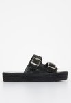 Footwork Rigel Flatform Espadrille Slide - Black