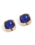 Goldair Gold Dark Blue Marble Centre Stud Earrings
