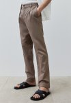 Regular Fit Linen-blend Trousers - Dark Beige