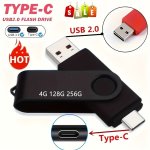 High-speed Dual Interface USB Flash Drive - 256GB 128GB 4GB USB 2.0 & Type-c Compatible For Android Devices Pcs Cars Tvs - Assor