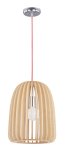 Polished Chrome Pendant With Wood