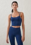 Cotton On Ultra Luxe Bonded Strappy Back Tank - Navy Peony