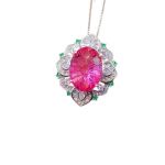 Vintage Gemstone Pendant Natural Fireworks Chetopa Pendant