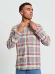 Brushed Crepe Check Shirt In Fog - Checkered XXL