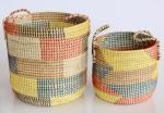 Multi-colored Seagrass Basket