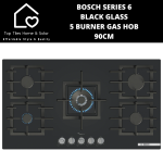 Bosch Series 6 - Black Glass 5 Burner Gas Hob - 90CM