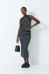 Ribbed Bodycon Skirt - L Black