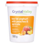 Crystal Valley Low Fat Yoghurt With Peaches & Apricot 500G