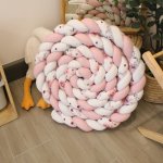 3 Strand Braided Cot Bumper 6M Pink White And Floral In Stock