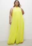 Halter Neck Chiffon Jumpsuit - Yellow