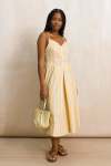 V-neck Midi Dress - 18 Yellow