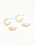 Goldair Gold Twisted & Diamante Hoop Earrings 2-PACK