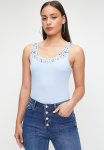 Sissy Boy Gracious: Multi Coloured Bling Rib Knit Vest - Aqua Blue