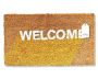 Matnifique Coir Design Doormat - Welcome Retro Yellow 700 X 400 X 14MM