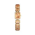 SWAROVSKI Octagon Cut Bracelet Brown Champagne Gold Watch
