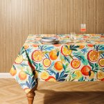 Carmel Designer Sunlit Citrus Tablecloth Orange - 10-12 Seater 150X340CM