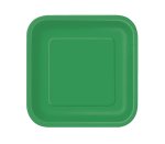 Party 7" Square Plate Emerald Green 16CT
