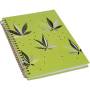 Spiralbound A5 Hardcover Notebook Green Leaves