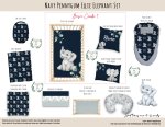 Cot Duvet Bedding Navy Pennygum Ellie Elephant Set