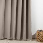 Woven Blockout Taped Curtain Taupe - Longer Length 270CM W X 250CM L