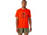 ASICS Men's Fujitrail Logo Ss Top-cherry Tomato - Small