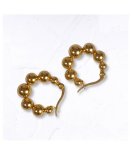 Beaded Hoop Earrings - Gold Free
