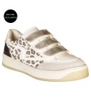 Silver Strap Animal Print Sneaker - White 41