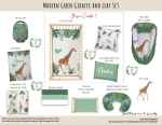 Cot Duvet Bedding Modern Green Giraffe And Leaf Set
