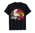Logan Saurus Funny Personalized Dinosaur T Rex Name Gift T-Shirt