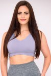 Ladies High Impact Ribbed Sports Bra With Removable Pad