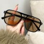 Large Frame Double Beam Glasses For Men And Women - Trendy Transparent Fashion Eyewear With Cool And Square Frame