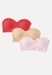 Cotton On Seamless Sweetheart Padded Bandeau 3PACK - Frappe french Fairytail warm Cherry