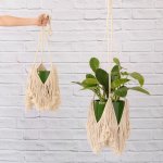 Macrame - Tassels - Large - Large Hanger With 21CM Forest Green Migo Planter Excl.plant