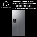 Samsung Silver Ai Smart Things Wifi Non Plumbed Side By Side Fridge - 617L Ice & Water Dispenser