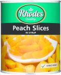 Rhodes Peach Slices In Syrup Fruits