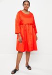 AMANDA LAIRD CHERRY Plus Shere Dress - Orange