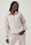 Cotton On Plush Essential Half Zip Jumper - Sesame Marle