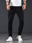 Men's Slim Fit Jeans Street Style Distressed Medium Stretch Denim Pants