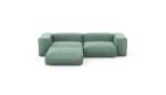Three Module Chaise Sofa - Velvet - Mint - 272CM X 199CM
