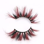 Foxscos 25MM Colored Eyelashes Halloween 3D Faux Mink Lashes With Color Beautiful Natural Fluffy Colorful False Eyelashes 1 Pair