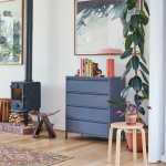 Bon Bon Chest Of Drawers Dark Flint White Moss Blue - Moss