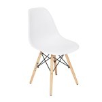Dmart Cafe Chair Wooden Leg Chair -white