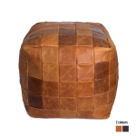 Leather Ottoman - Tan