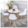 5 Piece Emma Wooden Legs Round Top Dining Set