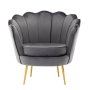 Tulip Velvet Single Seater Chair - Dark Grey