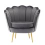 Nu Dekor - Tulip Velvet Single Seater Chair - Dark Grey